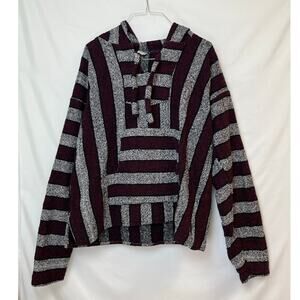 Artesians Mickey Men's 2XL Gray Red Long Sleeve Hooded Shirt Pullover Casual